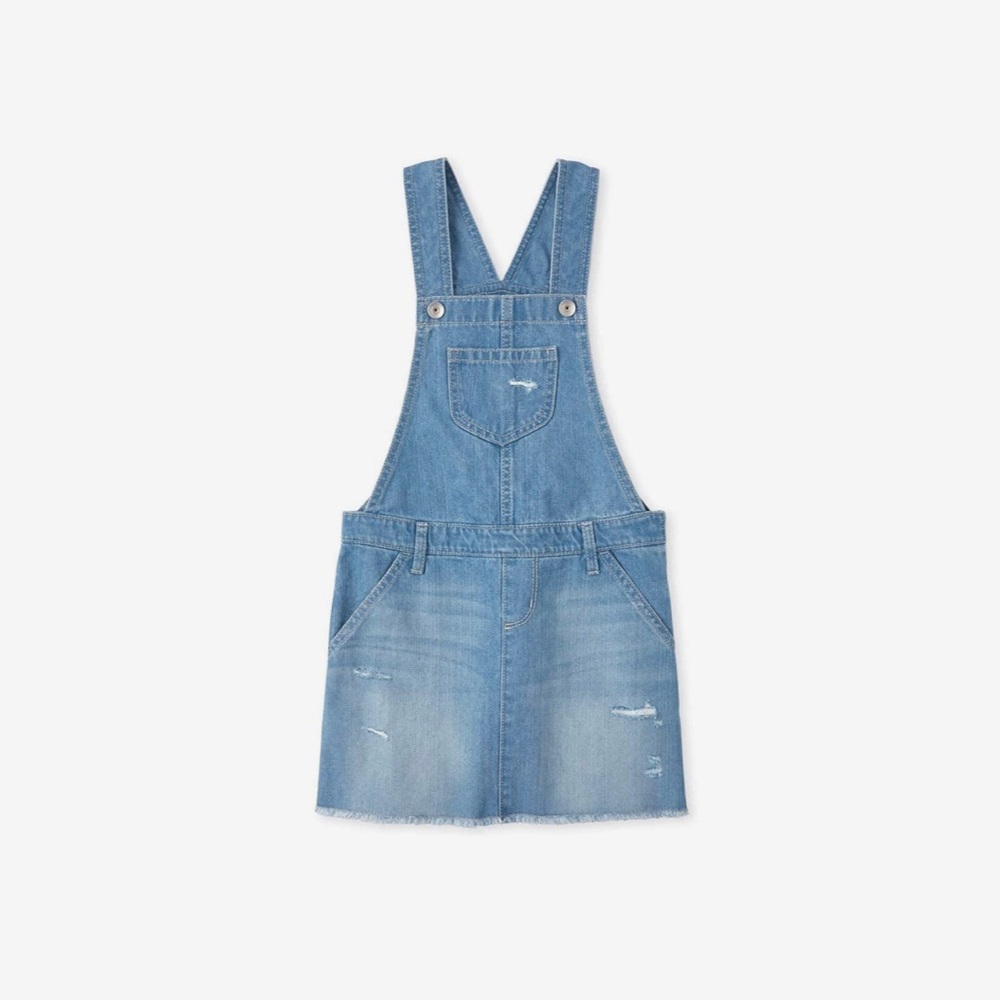 The Children's Place Distressed Denim Skirtall (Big Kids), Color:Md Mystr Wash